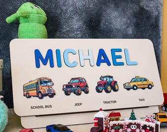 Rompecabezas con nombre de regalo personalizado, regalo para bebé niño, decoración de guardería, regalo para el primer cumpleaños, juguetes educativos, regalos para niña, primera Navidad