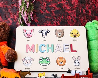 Tablero de actividades para bebés y niños pequeños, juguetes personalizados para niños, rompecabezas con el nombre del niño pequeño, regalo de primer cumpleaños, el mejor regalo para bebés, rompecabezas con el nombre del bebé