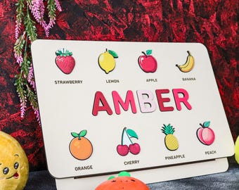 Regalos de juguetes personalizados, nombres de piezas de rompecabezas, juguete de madera con memoria personalizado, regalo para sobrino, el mejor regalo para bebé, recuerdo para bebé