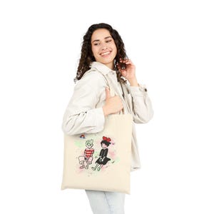 Kikis Lieferservice Tasche - Studio Ghibli inspirierte Tasche - Niedliches Chibi Hexen und Katzen Design - Anime Fan Geschenk - Magisches Mädchen Keramiktasche