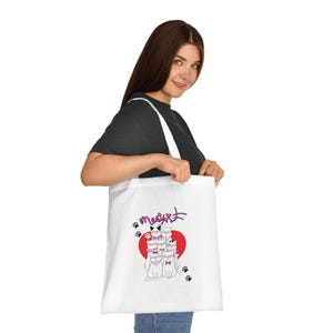 Bolsa de tela "Furriends Forever Cat": adorable diseño de gato con huella de pata, regalo divertido para amantes de los gatos, bolsa de lona "Amigos Felinos Kawaii"