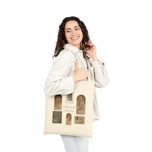 Sac fourre-tout vintage timbre botanique - sac en toile carte postale fleur - fourre-tout floral esthétique rétro - sac écologique amoureux de la nature - cadeau Cottagecore