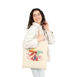 Bonita bolsa de lona con diseño de conejito "Let You Shine" - Bolsa de compras con dibujos animados - Regalo kawaii para ella