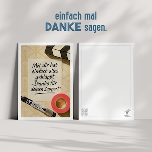 Postkarte für Kamera-Praktikant:in | Dank von Kamera-Abteilung | DIN A6 | Leinenstruktur-Karton