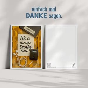 Postkarte für Regie-Praktikant:in | Dank vom Regie-Team | DIN A6 | Leinenstruktur-Karton