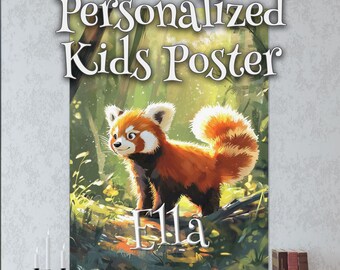 Personalized Red Panda Poster for Kids Poster – Inspires Imagination – Preschool Wall Decor – Unique Art Display – Educational Wall Art