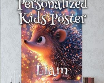 Personalized Hedgehog Poster for Kids Poster – Learning Made Fun – Preschool Wall Decor – Engaging Art Print – Creative Room Decor