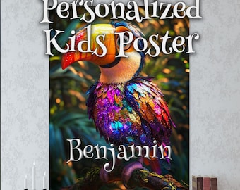 Personalized Toucan Poster for Kids Poster – Toddler Room Decor – Custom Poster Design – Modern Wall Poster – Creative Room Decor