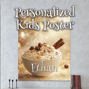 Personalized Rice Pudding Poster for Kids Poster – Early Learning Art – Child's Name Poster – Unique Art Display – Custom Poster Design