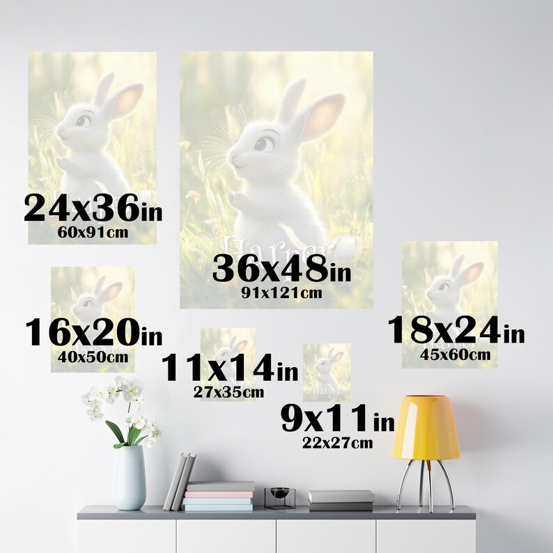 Personalized Rabbit Poster for Kids Poster – Nursery Room Art – Child's ...