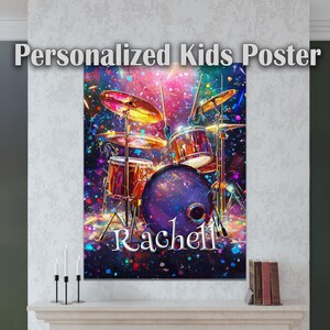 Póster de batería personalizado para niños: aprendizaje divertido, decoración de pared para preescolar, diseño de póster personalizado, póster de recuerdo personalizado