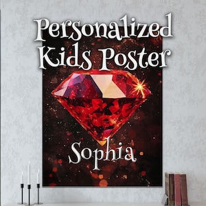 Póster personalizado de Rubí para niños: inspira la imaginación, decoración para habitación infantil, regalo ideal para niños y niñas, impresión en colores vibrantes.