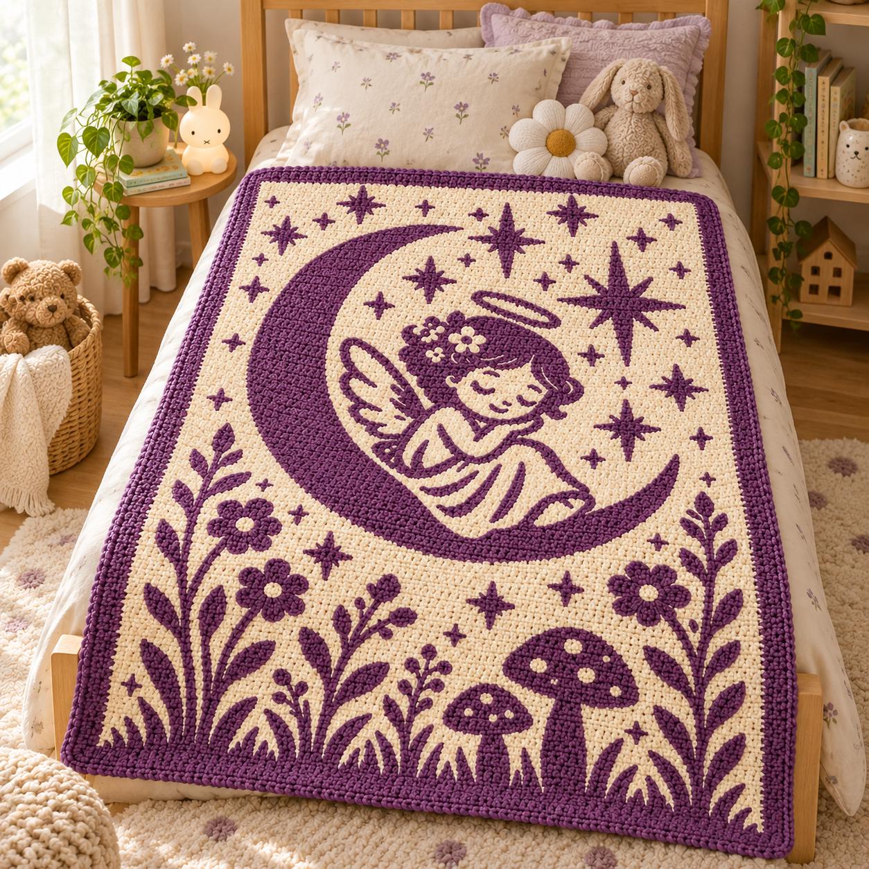 Angel Crochet Blanket Pattern, Overlay Mosaic Crochet PDF, Moon Baby ...