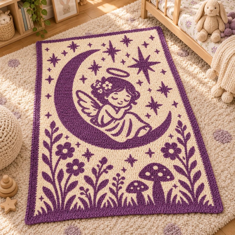 Angel Crochet Blanket Pattern, Overlay Mosaic Crochet PDF, Moon Baby ...