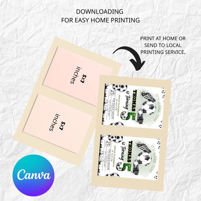 Soccer Birthday Invitation, Football Invite, Kids Soccer Invite, Instant Download, Let's Kick it Soccer Invite, Kids Bday, Canva Editable