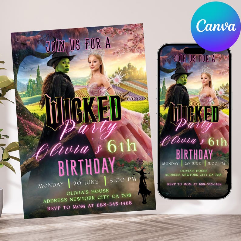 Downloadable Wicked Invitations Wicked Birthday Party Invitation, Wicked Party Invitation, Wicked ...