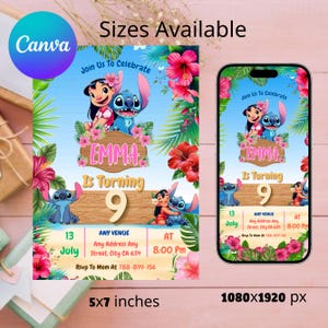 Stitch Birthday Invitation, Lilo And Stitch Birthday Invite, Stitch Birthday Party Invitation Template, Stitch Birthday Girl, Stitch Birthday Invitation Editable Template, Canva Editable Birthday Invitation, Invite Canva Template, Custom Editable Editable Stitch Invitation, Printable Stitch Party Template, Stitch Birthday Girl Canva Edit, Editable Stitch Birthday Invitation, Printable Cute Stitch Party Invite, Stitch & Lilo Girls Birthday Party Invite, Canva Instant Download, Canva Editable