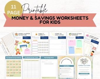 Money & Savings Worksheets for Kids – 11 Pages Budgeting Saving Goals Fun Financial Learning Printable Homeschooling Printables Activities