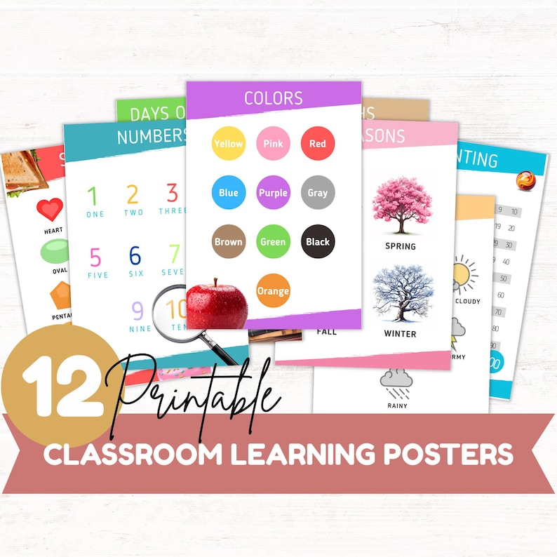 Printable Educational Posters for Kids Learning Wall Art for Homeschool ...