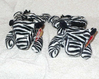 Ziggy Zebra Stuffed Animal Ty Beanie Babies Mint Condition Never Played With Tag Protector