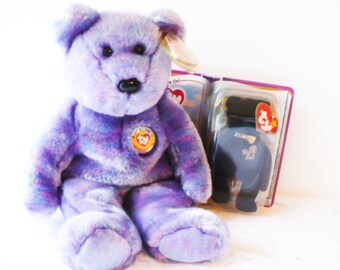 Purple Bear Stuffed Animal, Club Bear, Ty Beanie Babies, The End Bear, McDonald&#39;s Happy Meal Toys
