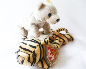 Bear Stuffed Animal, Tiger Plushie, Vintage Toy, Gift Set for Boys and Girls