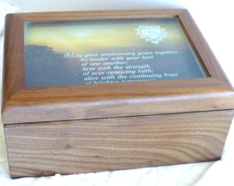 Wood Music Box Jewelry Holder Keepsake Box Anniversary Gift For Her