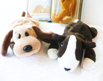 Dog Stuffed Animal, Fox Terrier, Plushie, Ty Beanie Babies, Bones, Bruno, Vintage Toys, Humphrey Camel, McDonald's Happy Meal