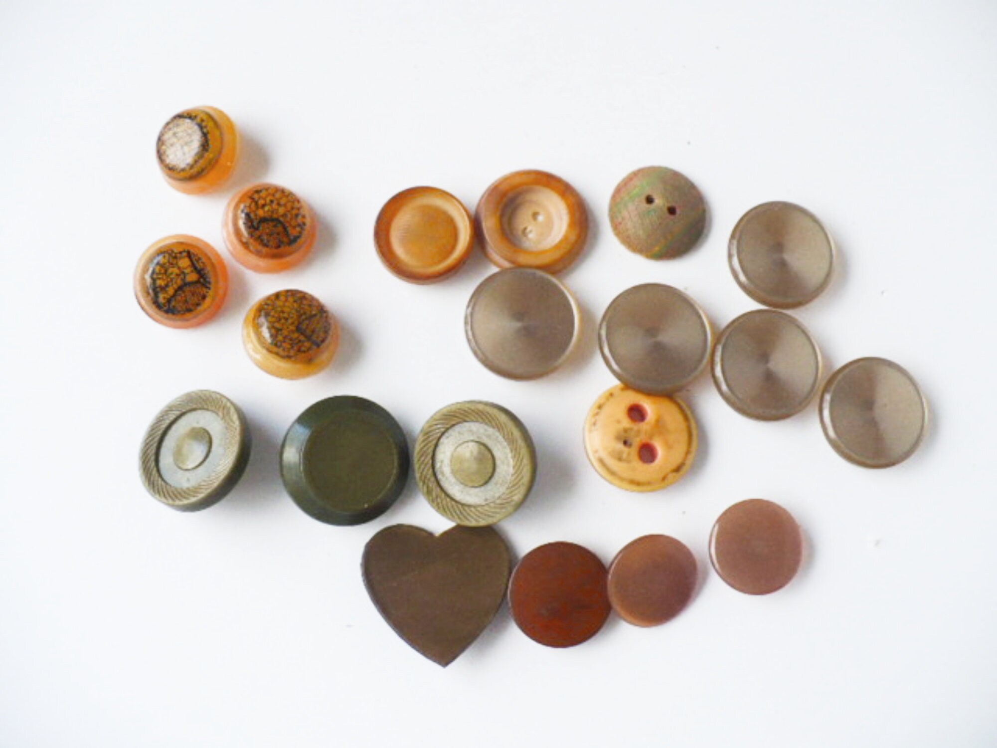 Vintage Shank Buttons Lot Brown Set of 20 Sewing Supplies Etsy