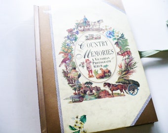 Country Memories Victorian Photograph Album, Hardcover Book, English Wedding, Farm Life Scenes, Wedding Gift, Couples Gift