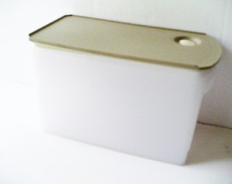 Tupperware Shelf Smart 2, Plastic Box, Food Storage, Rectangle Container, White and Beige, Vintage Kitchen Decor, Gift for Daughter