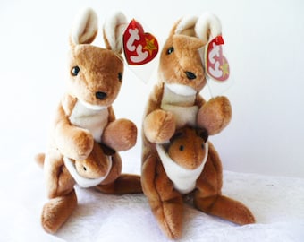 Kangaroo Stuffed Animals, Ty Beanie Babies, Baby Shower Gift, Vintage Toys
