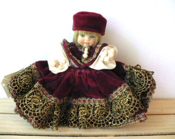 Giusy Porcelain Miniature Doll, Italy, Capo Di Monte,  Vintage Doll, 1999 Original, CapoDiMonte