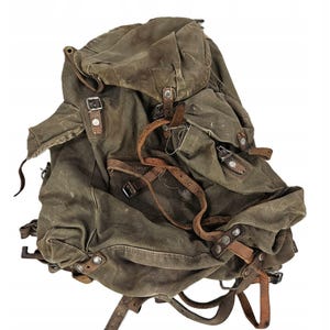ヴィンテージ スウェーデン軍用バックパック リュックサック 第二次世界大戦 フレーム付き 中古 35 L