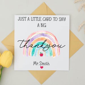 Teacher Thank You Card, Personalised Teacher Card, Personalised Thank You, Teacher leaving gift, Thank You card