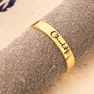 14K Gold Custom Signet Ring: Dainty Personalized Name Ring