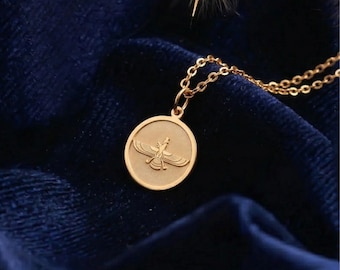 Collier Faravahar en or 14 carats | Bijoux symbole persan | Pendentif zoroastrien iranien | Cadeau de protection | Bijoux significatifs | Patrimoine antique
