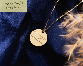 Collier écriture manuscrite en or 14 carats | Pendentif signature personnalisé