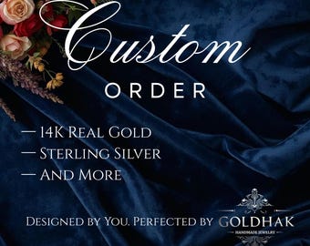 Commande de bijoux personnalisés – Collier personnalisé - Bague - Bracelet - Boucles d'oreilles | Design personnalisé en or massif 14 carats et argent sterling 925