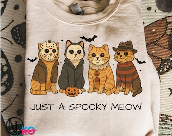Spooky Halloween Cat PNG: Horror Movie Character Clipart (Digital Download