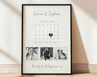 Impresión de collage de fotos de aniversario, póster con imagen de amor personalizada, regalo de pareja personalizado para él y ella