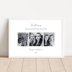 Personalized Sister Photo Collage Print: Custom Birthday Gift