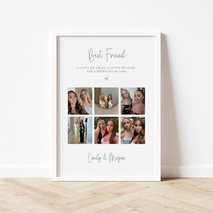 Personalized Friend Photo Collage Print, Custom Friendship Gift