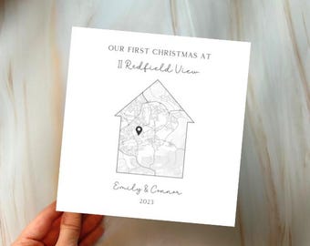 Carte personnalisée Premier Noël pour les nouvelles maisons