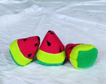 Watermelon Catnip Toy - Miniature Watermelon Plushie