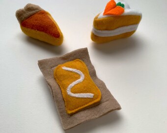 Orange Catnip Treats - Miniature Pumpkin Pie, Orange Creamsicle Pop Tart & Carrot Cake