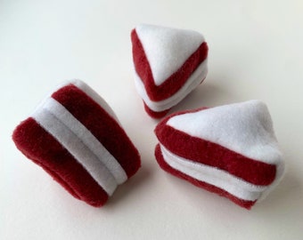 Catnip Red Velvet Cake Toy - Miniature Red Velvet Cake Slice