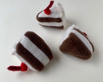 Black Forest Cake Catnip Toy | Miniature Black Forest Cake Slice