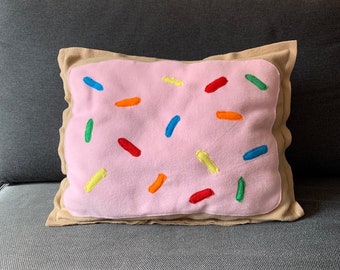 Pink Frosted Rainbow Sprinkle Pop Tart Plushie