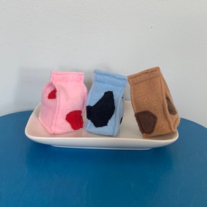 Catnip Milk Cartons | Strawberry Chocolate and Skim Milk Toys